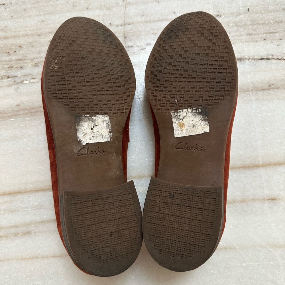 Brown Clarks Suede Loafers - Picture 5 of 5